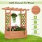 Solid Fir Wood Raised Garden Bed with Trellis and Hanging Roof Large Planter Box for Herbs and Flowers